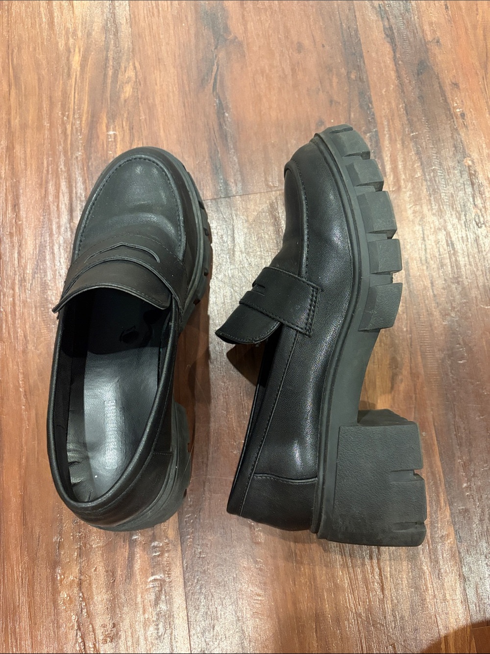 Black Chunky Platform Loafers